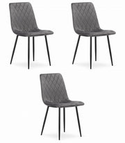 Sedia Valora TURIN in velluto grigio scuro, design ergonomico x3
