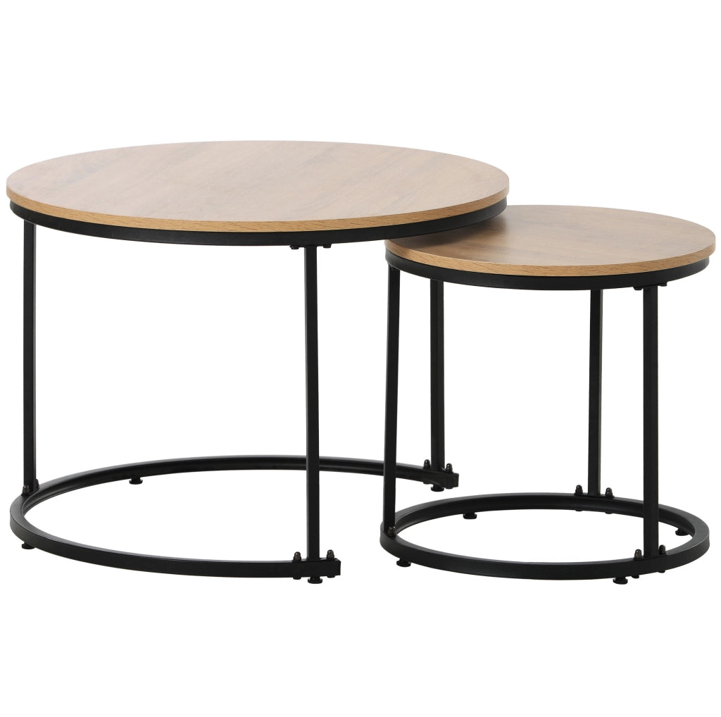 Set di tavolini da caffè; design impilabile moderno; MDF; colore naturale