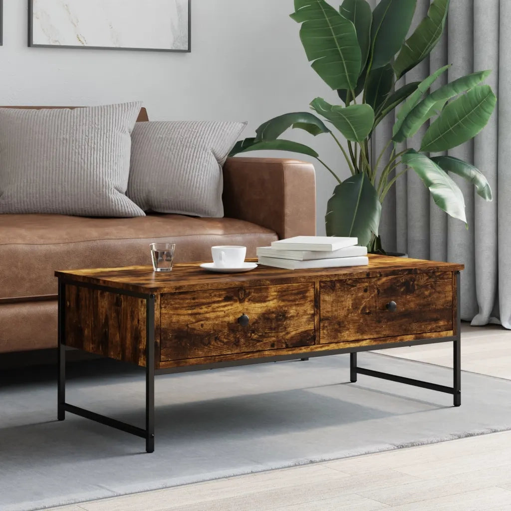 Tavolino da salotto | Tavolino da caff¨¨ | Tavolino da Soggiorno Rovere Fumo 101x49x39,5cm Legno Multistrato