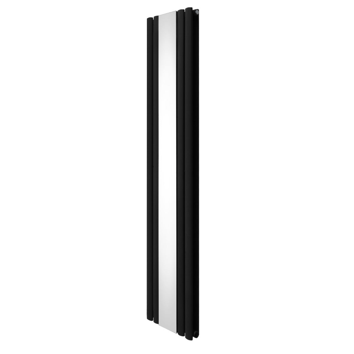 Radiatore Ovale a Specchio a Doppia Colonna Verticale Nero 1800mm x 380mm