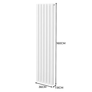 Radiatore a colonna ovale - 1600mm x 360mm - Bianco