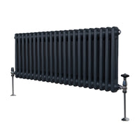 Termosifone Radiatore a 2 colonne per riscaldamento centralizzato orizzontale Grigio Antracite 300 x 1012mm