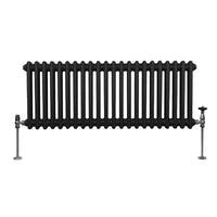 Termosifone Radiatore a 2 colonne per riscaldamento centralizzato orizzontale Nero 300 x 1012mm