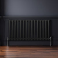 Termosifone Radiatore a 2 colonne per riscaldamento centralizzato Nero 60 x 119cm