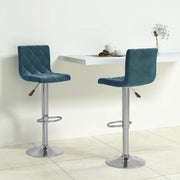 vidaXL Sgabelli da Bar 2 pz Blu in Velluto