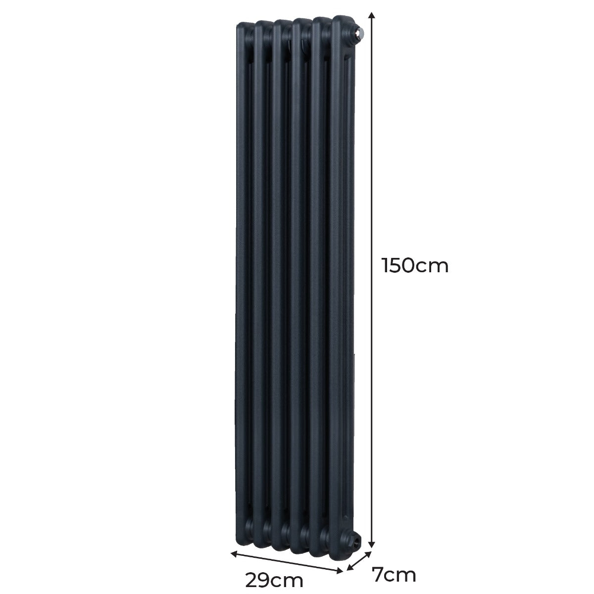 Termosifone Radiatore a 2 colonne per riscaldamento centralizzato verticale Grigio Antracite 150x29cm