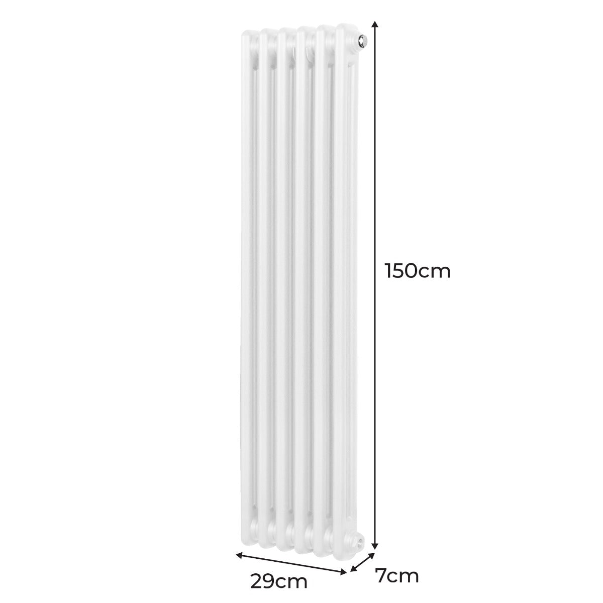 Termosifone Radiatore a 2 colonne per riscaldamento centralizzato verticale Bianco 150x29cm