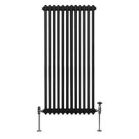 Termosifone Radiatore a 2 colonne per riscaldamento centralizzato verticale Nero 150x56cm