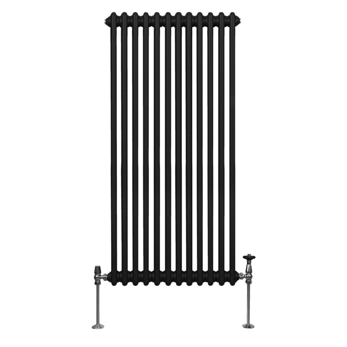 Termosifone Radiatore a 2 colonne per riscaldamento centralizzato verticale Nero 150x56cm