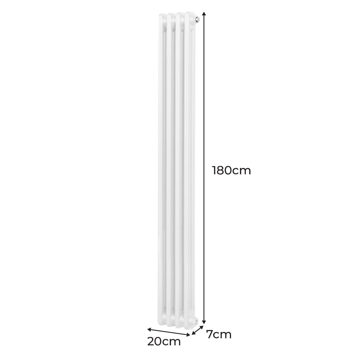Termosifone Radiatore a 2 colonne per riscaldamento centralizzato verticale Bianco 180x20cm