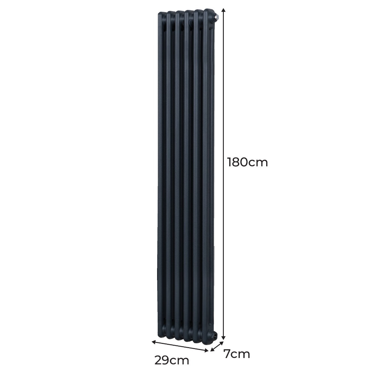 Termosifone Radiatore a 2 colonne per riscaldamento centralizzato verticale Grigio Antracite 180x29cm