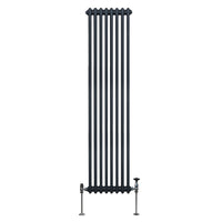 Termosifone Radiatore a 2 colonne per riscaldamento centralizzato verticale Grigio Antracite 180x38cm