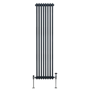 Termosifone Radiatore a 2 colonne per riscaldamento centralizzato verticale Grigio Antracite 180x38cm