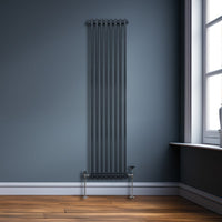 Termosifone Radiatore a 2 colonne per riscaldamento centralizzato verticale Grigio Antracite 180x38cm