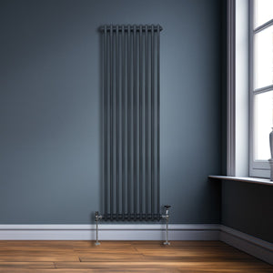 Termosifone Radiatore a 2 colonne per riscaldamento centralizzato verticale Grigio Antracite 180x47cm