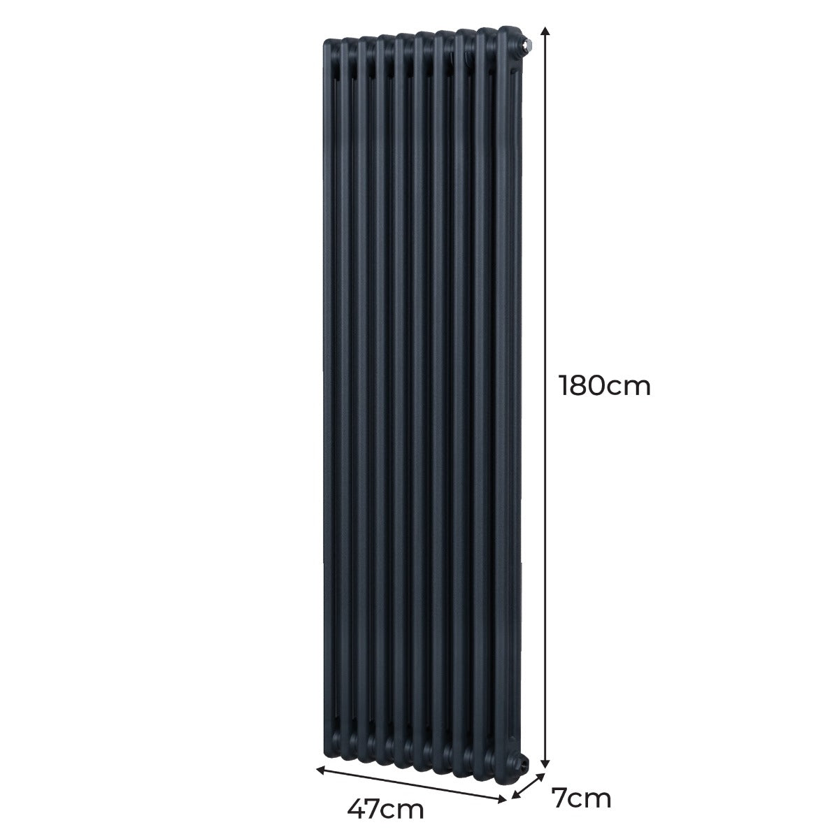 Termosifone Radiatore a 2 colonne per riscaldamento centralizzato verticale Grigio Antracite 180x47cm