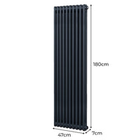 Termosifone Radiatore a 2 colonne per riscaldamento centralizzato verticale Grigio Antracite 180x47cm