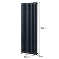 Termosifone Radiatore a 2 colonne per riscaldamento centralizzato verticale Grigio Antracite 180x56cm