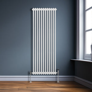 Termosifone Radiatore a 2 colonne per riscaldamento centralizzato verticale Bianco 180x56cm