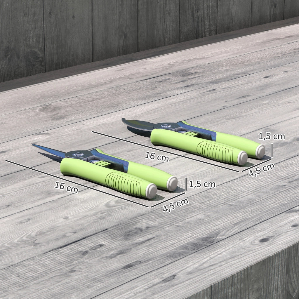 Set da Giardino 2 Pezzi ¨C Zephmum ¨C Verde e Argento Acciaio Inox