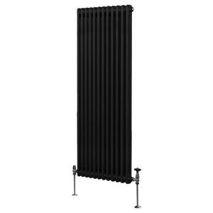 Termosifone Radiatore a 2 colonne per riscaldamento centralizzato verticale Nero 180x56cm