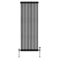 Termosifone Radiatore a 2 colonne per riscaldamento centralizzato verticale Nero 180x56cm