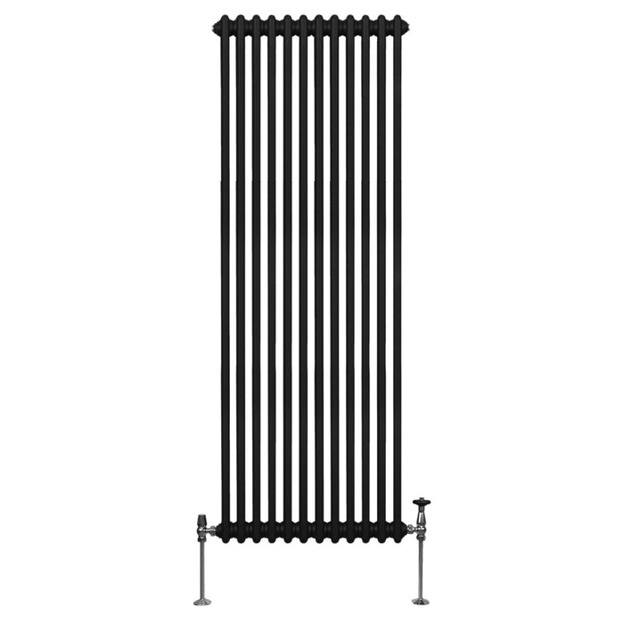 Termosifone Radiatore a 2 colonne per riscaldamento centralizzato verticale Nero 180x56cm