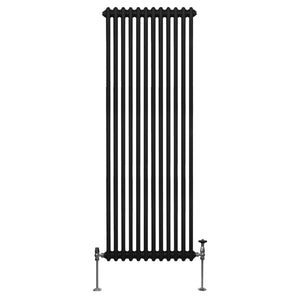 Termosifone Radiatore a 2 colonne per riscaldamento centralizzato verticale Nero 180x56cm
