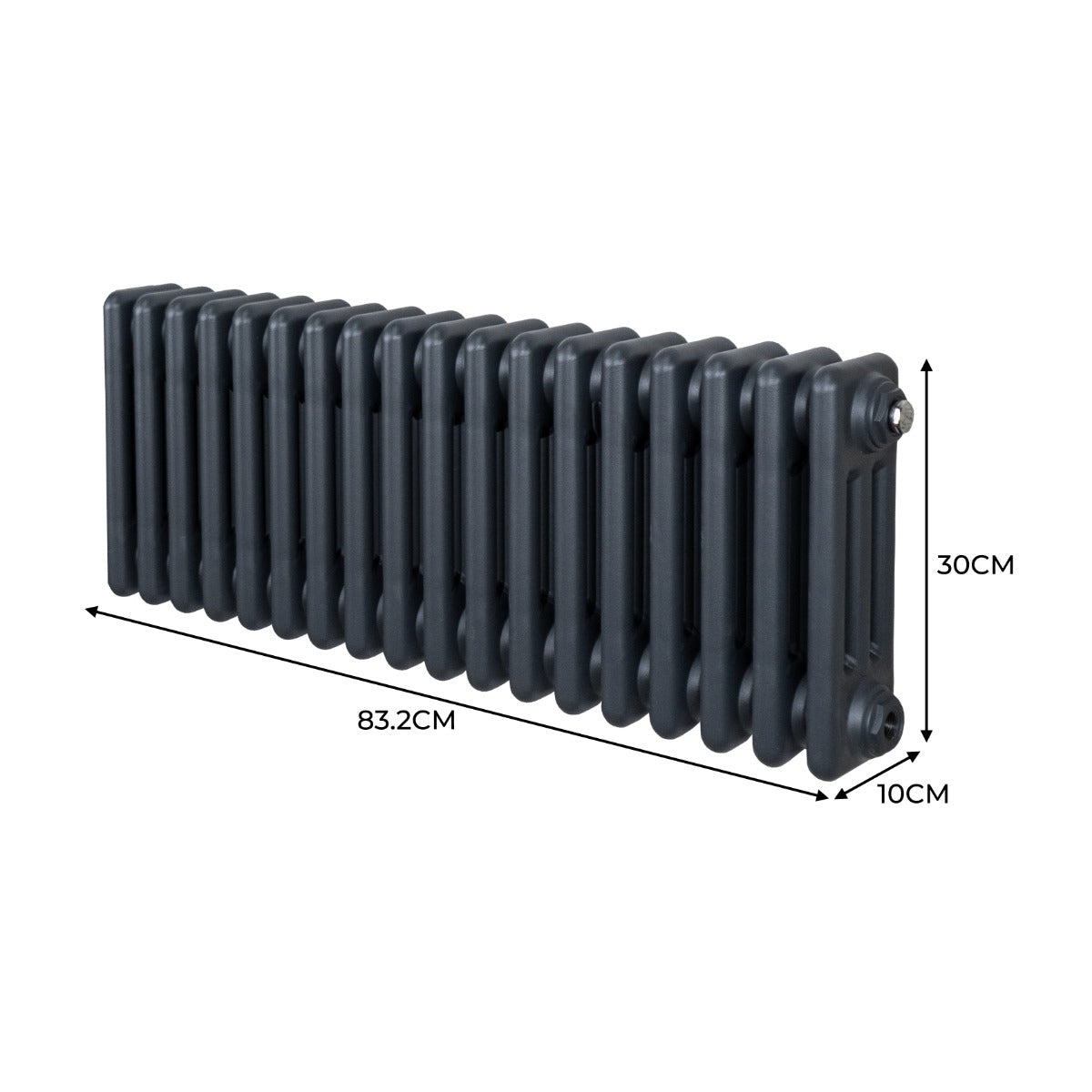 Termosifone Radiatore a 3 colonne per riscaldamento centralizzato Grigio Antracite 30 x 83cm