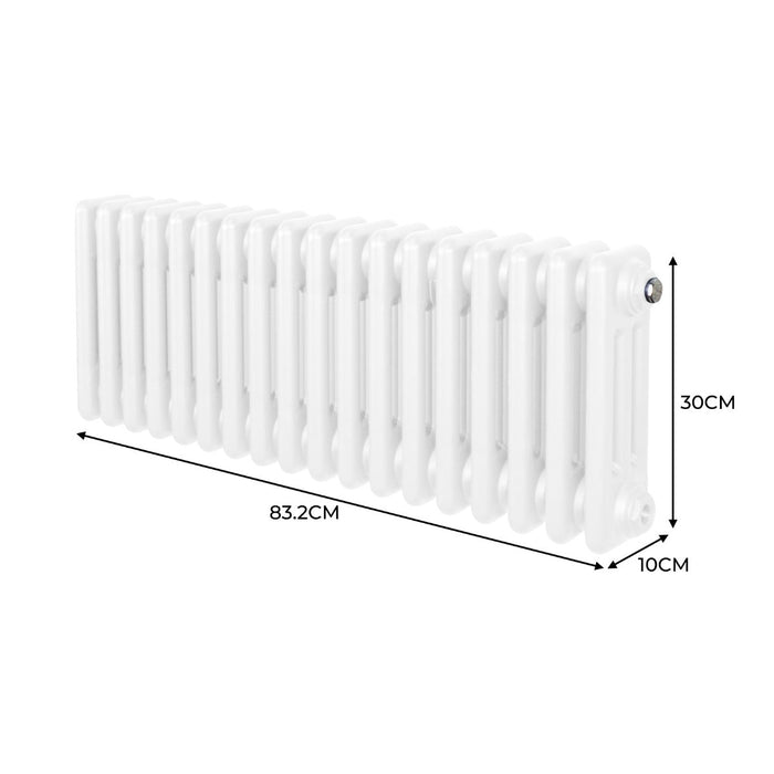 Termosifone Radiatore a 3 colonne per riscaldamento centralizzato Bianco 30 x 83cm