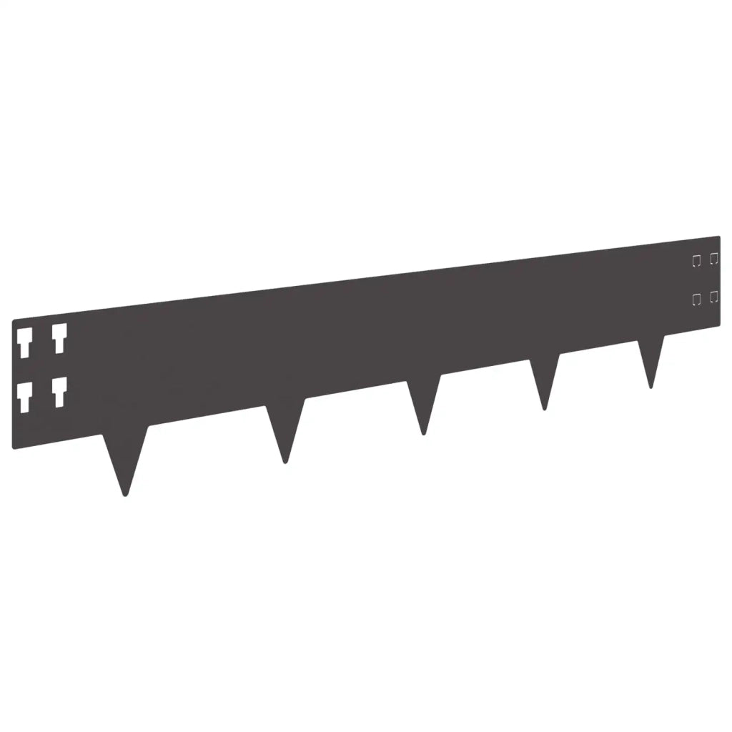 Bordura per Prato 50 pcs 100 x 20 cm Acciaio Nero 8008577