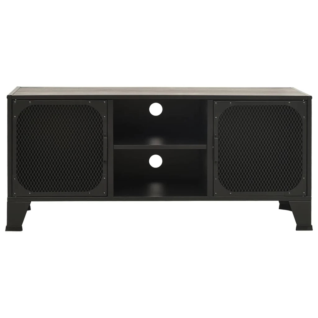 Mobile TV multimediale scaffale TV mobile TV sala da pranzo soggiorno camera da letto 105 x 36 x 47 cm metallo e MDF grigio 02_0025695