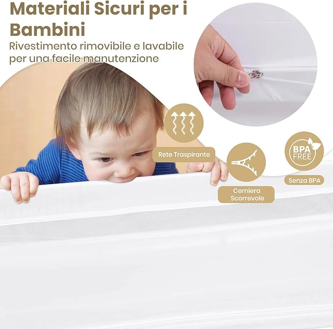 Sponda da Letto per Bambini 100/120 cm, Barriera Pieghevole per Letto, con Cintura di Sicurezza, Sponda di Sicurezza per Bambini, per Letti Singoli, Doppi, 100/120 x 41 x 42 cm (120 cm,Bianco)
