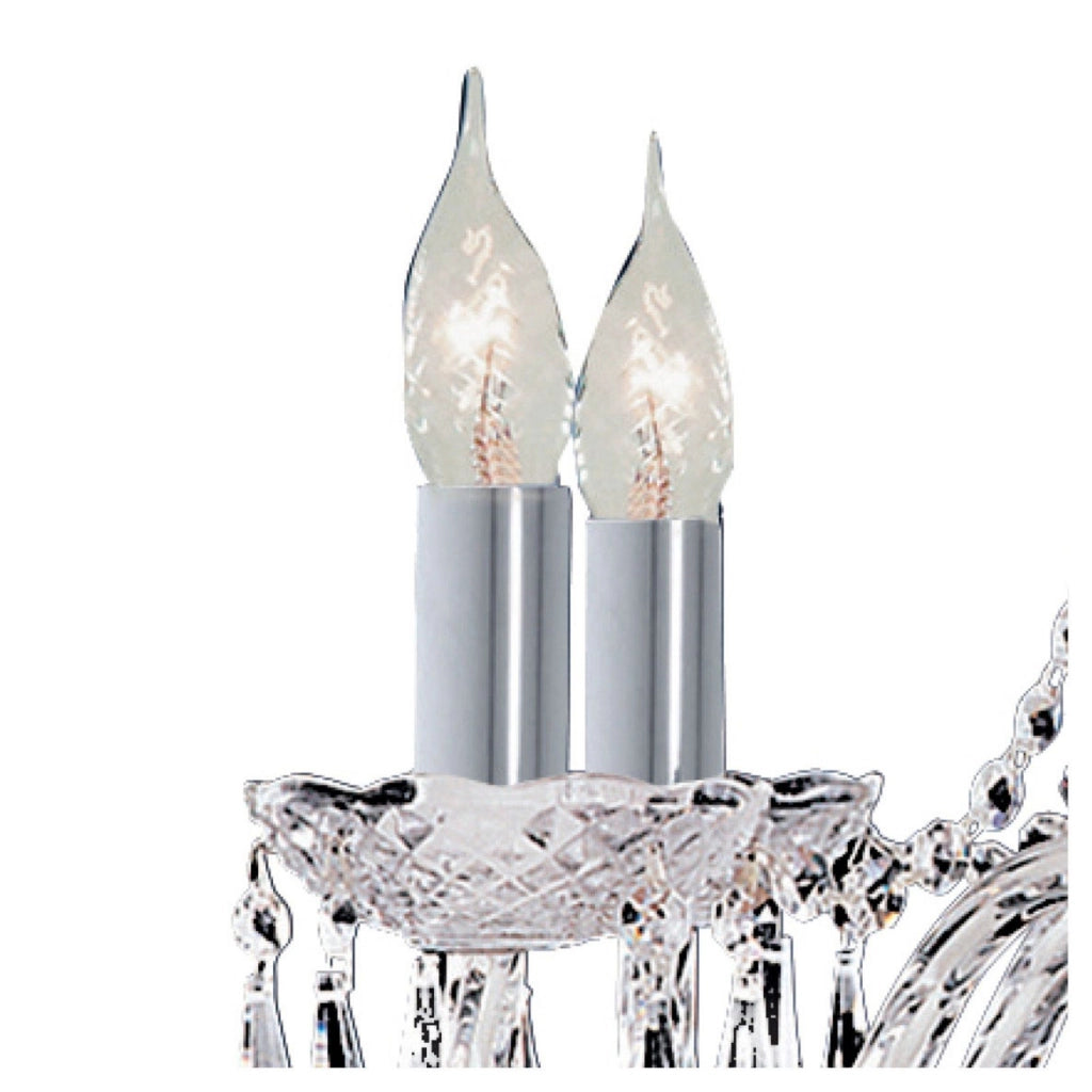 Lampadario Hale 5Lt - Metallo cromato e cristallo trasparente