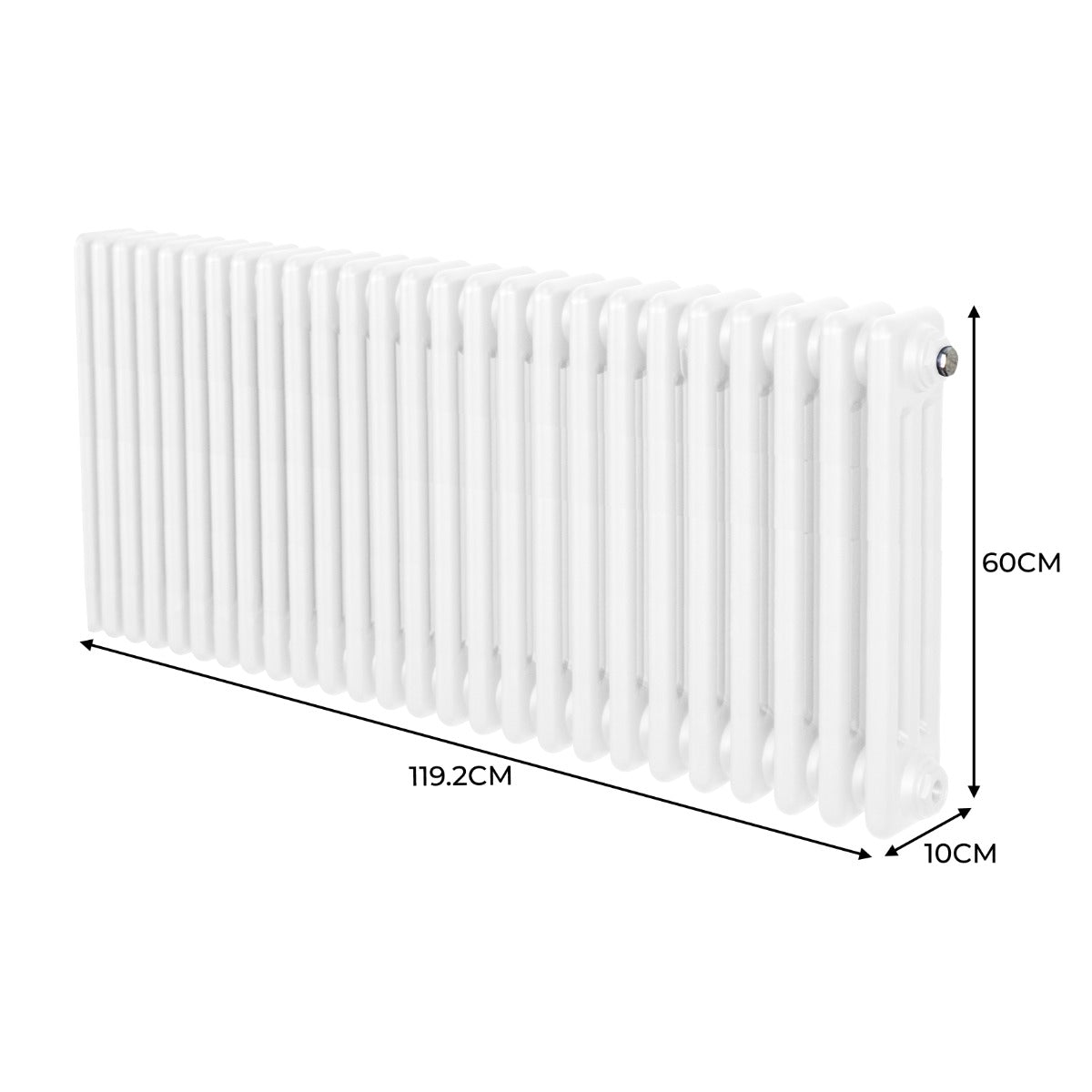 Termosifone Radiatore a 3 colonne per riscaldamento centralizzato Bianco 60 x 119cm