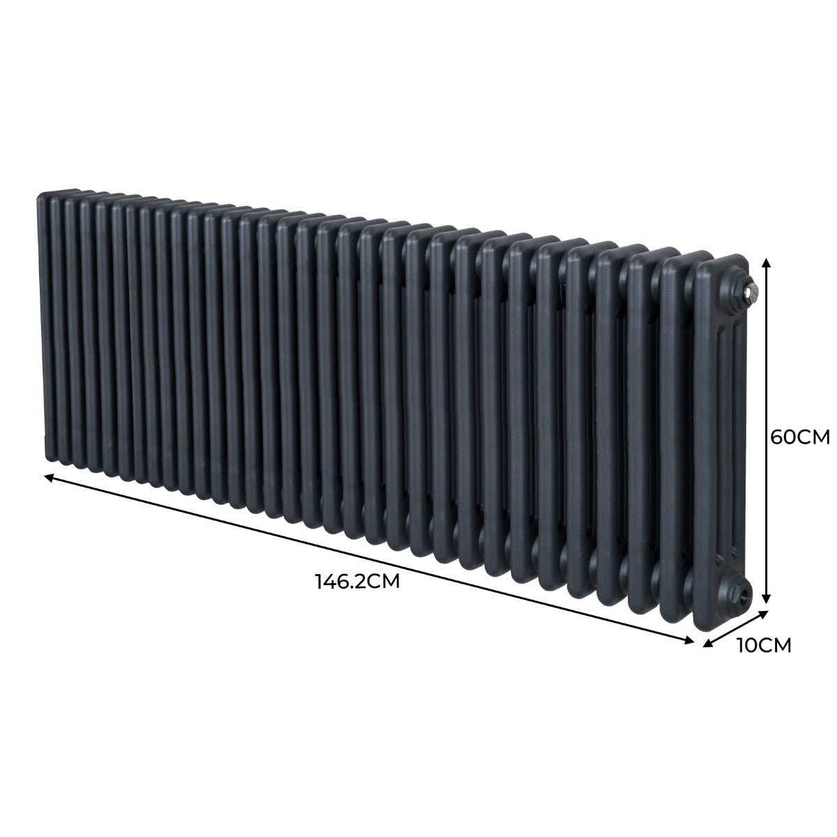 Termosifone Radiatore a 3 colonne per riscaldamento centralizzato Grigio Antracite 60 x 146cm