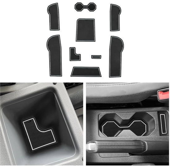 Accessori per VW T-Cross 2018-2023 2024, Mattoncini in gomma per console centrale T Cross Mattoncini antislittamento per console centrale e becheriera in gomma Mattoncini antislittamento per braccio T Cross 2024 (Bianchi)