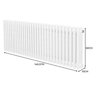 Termosifone Radiatore a 3 colonne per riscaldamento centralizzato Bianco 60 x 146cm