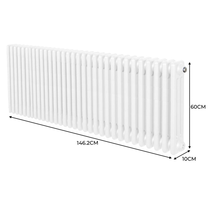 Termosifone Radiatore a 3 colonne per riscaldamento centralizzato Bianco 60 x 146cm