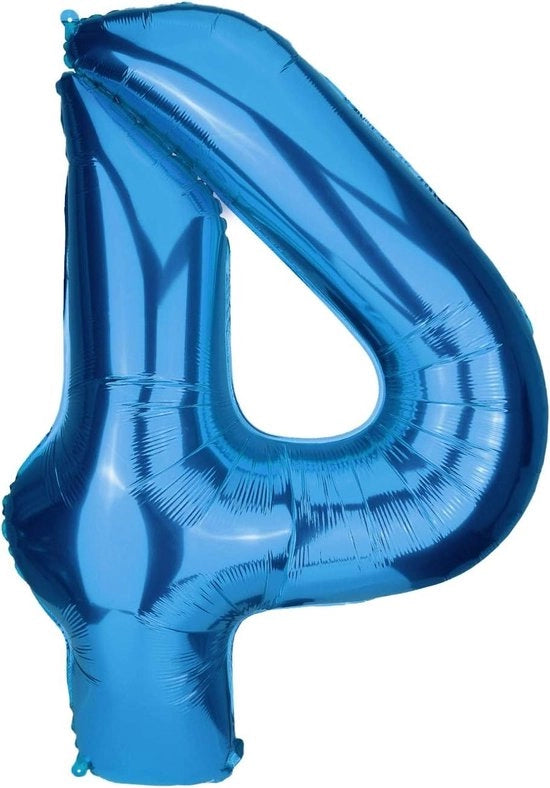 Balloon blu numero 4 gonfiabile grande pallone di carta per decorazione di festa di compleanno (101cm) - Articoli per feste, palloni.