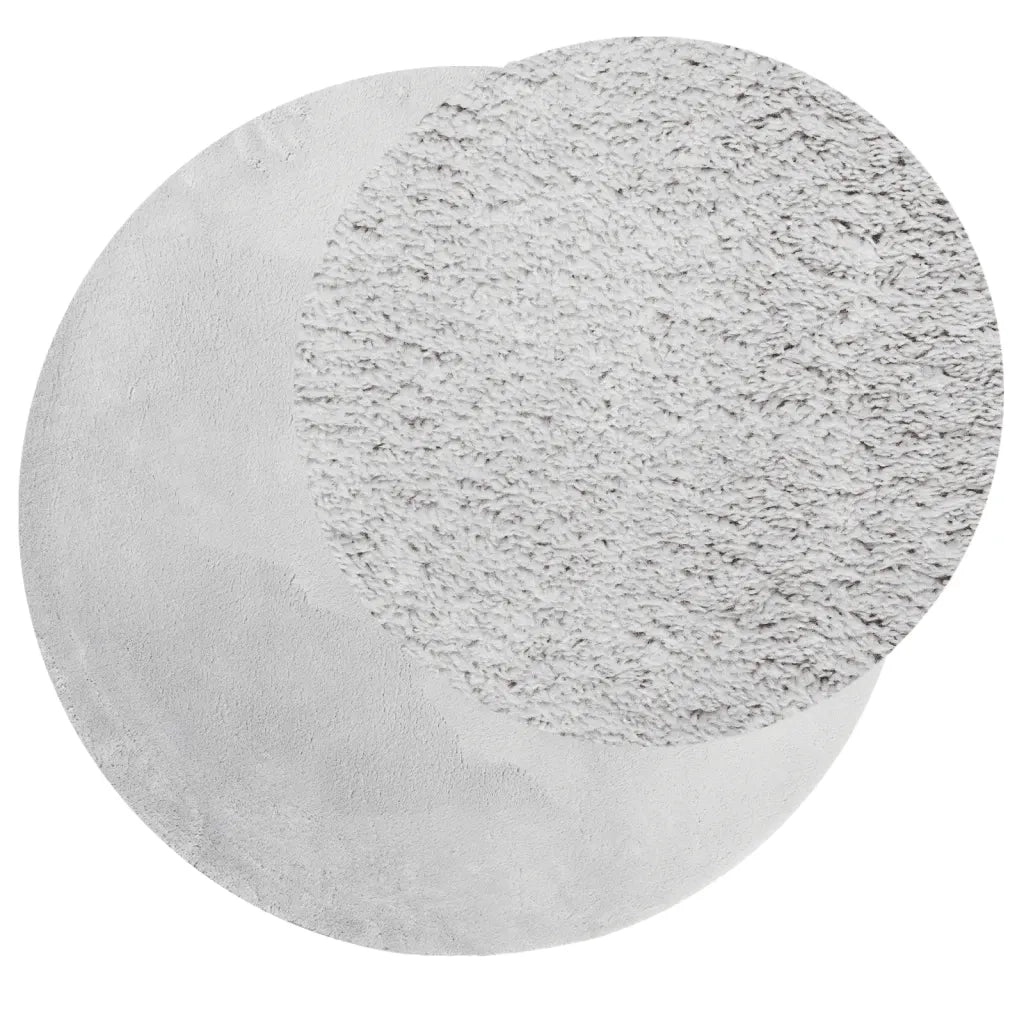 Tappeto a Pelo Corto HUARTE Morbido e Lavabile Grigio Ø 200 cm 375088