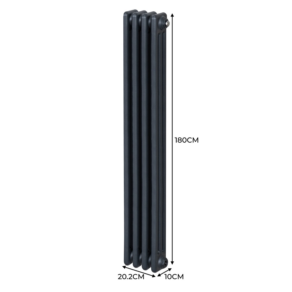 Termosifone Radiatore a 3 colonne per riscaldamento centralizzato verticale Grigio antracite 180x20cm