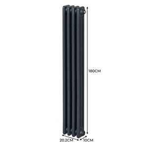 Termosifone Radiatore a 3 colonne per riscaldamento centralizzato verticale Grigio antracite 180x20cm