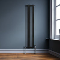 Termosifone Radiatore a 3 colonne per riscaldamento centralizzato verticale Nero 180x29cm
