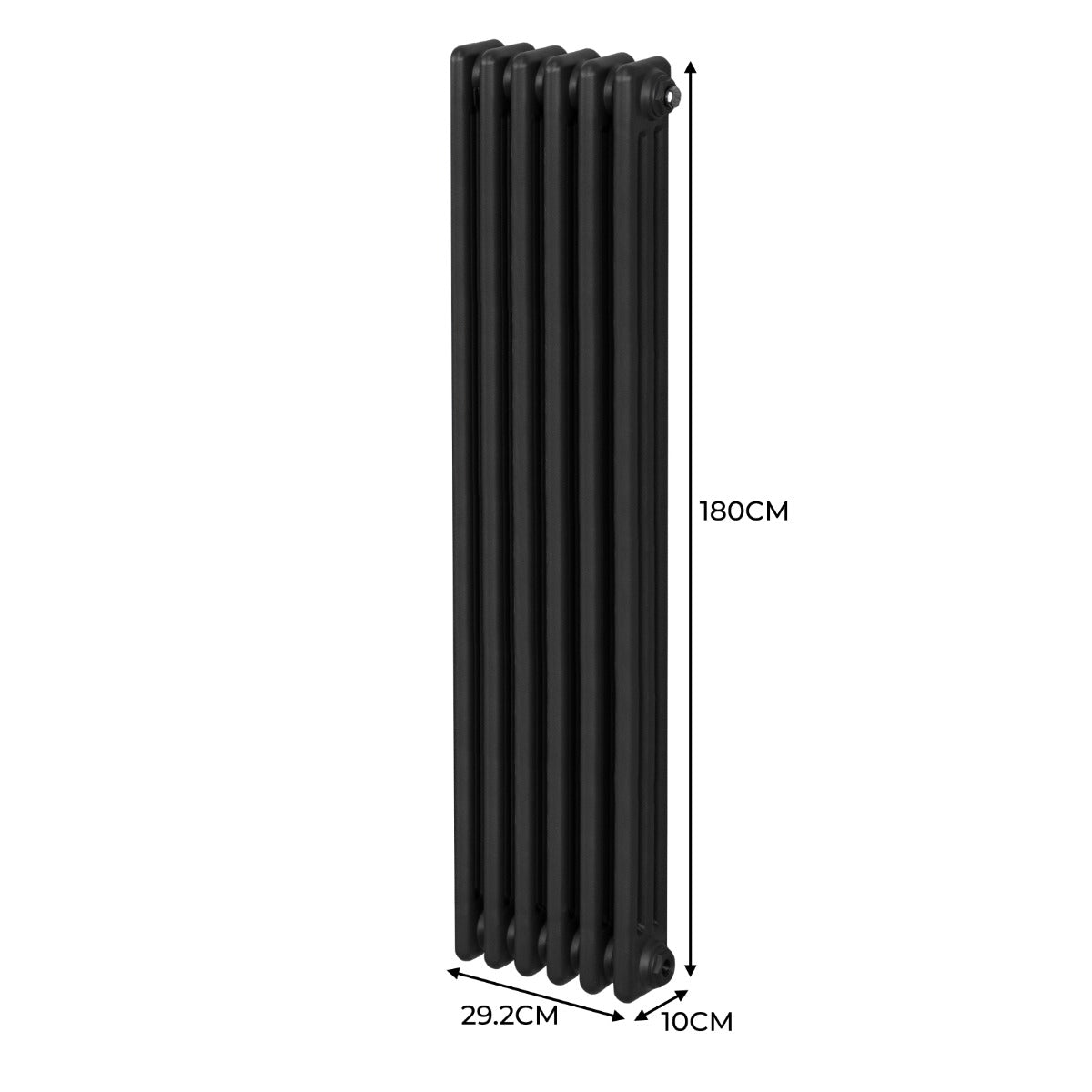 Termosifone Radiatore a 3 colonne per riscaldamento centralizzato verticale Nero 180x29cm