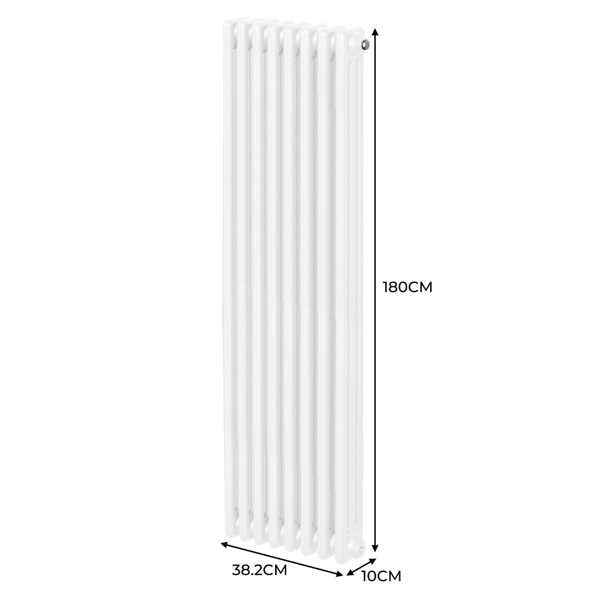 Termosifone Radiatore a 3 colonne per riscaldamento centralizzato verticale Bianco 180x38cm