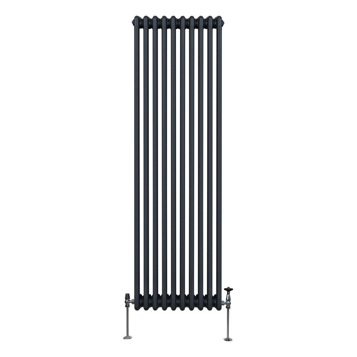 Termosifone Radiatore a 3 colonne per riscaldamento centralizzato verticale Grigio antracite 180x47cm