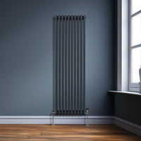 Termosifone Radiatore a 3 colonne per riscaldamento centralizzato verticale Grigio antracite 180x47cm