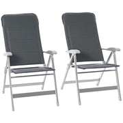Sedia da giardino pieghevole con schienale alto reclinabile ¨C zephmum ¨C Grigio