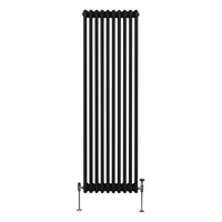 Termosifone Radiatore a 3 colonne per riscaldamento centralizzato verticale Nero 180x47cm